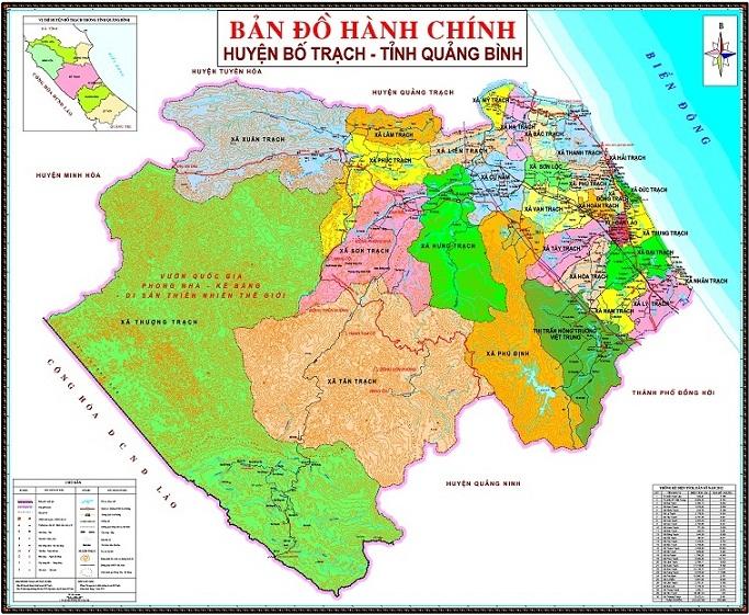 Thông tin bản đồ hành chính huyện bố trạch tỉnh quảng bình đầy đủ nhất